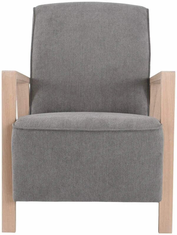 Saarni Nojatuoli Harmaa Thomas 02, Käsinojat Valkoinen öljytty Tammi - Image 4