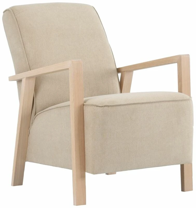 Saarni Nojatuoli Harmaa Thomas 02, Käsinojat Valkoinen öljytty Tammi - Image 2