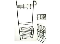 4Living Naulakko-kenkäteline Musta Metalli