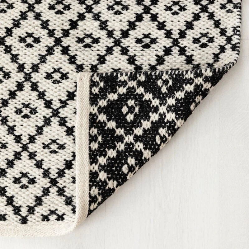 4Living Huurre Kaksipuolinen Villamatto 200x290 Cm Musta/valkoinen - Image 5