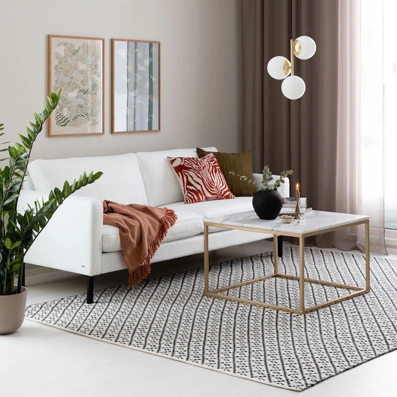 4Living Huurre Kaksipuolinen Villamatto 200x290 Cm Musta/valkoinen - Image 2