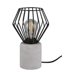 Trio Jamiro Pöytävalaisin E27 Mattamusta/betoni