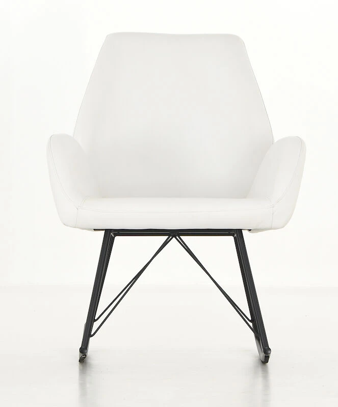 Laine Keinutuoli Valkoinen PU-keinonahka - Image 4