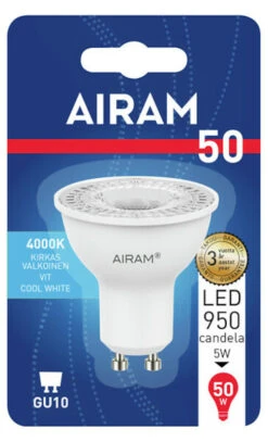 Airam Led-lamppu PAR16 840 390lm GU10 36D