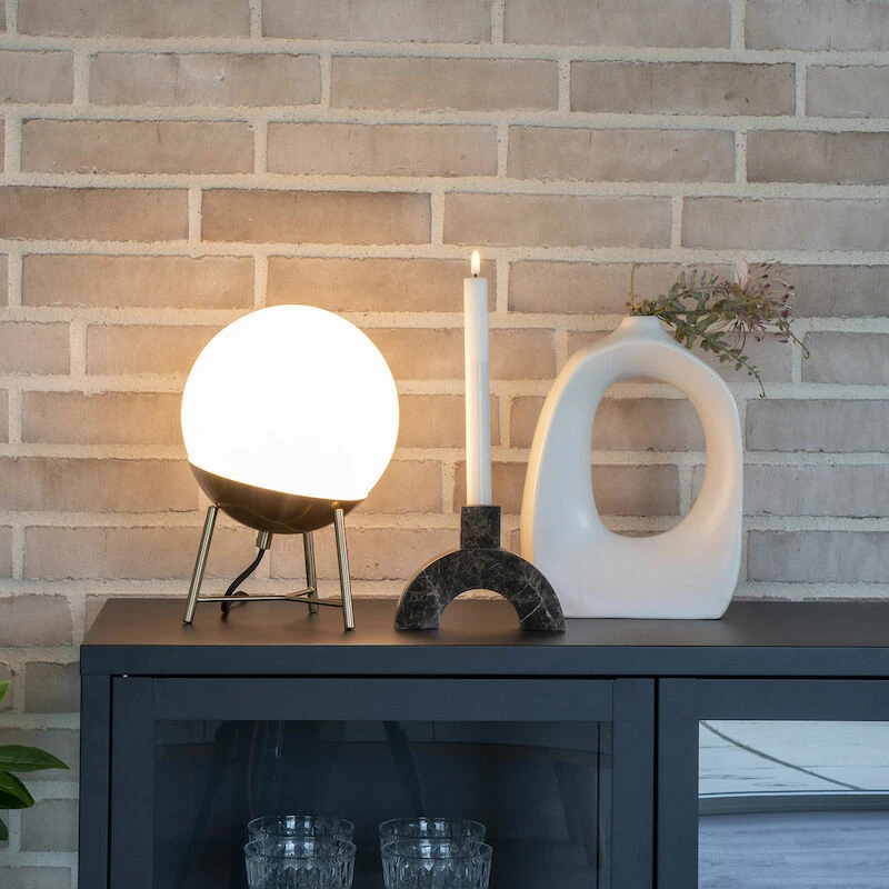 House Nordic Chelsea Pöytävalaisin Ø20 Cm Valkoinen/messinki - Image 3