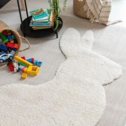 Jänö Lastenmatto 120x170 Cm Pellava/valkoinen