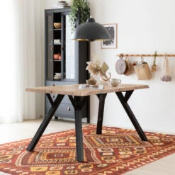 Lana Lankkupöytä 150x88 Cm Antiikkipetsattu/musta